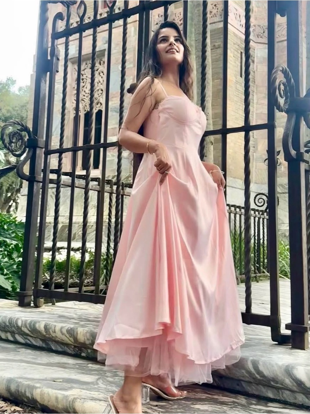 Others Follow Blush Pink Spaghetti-Strap Maxi Dress